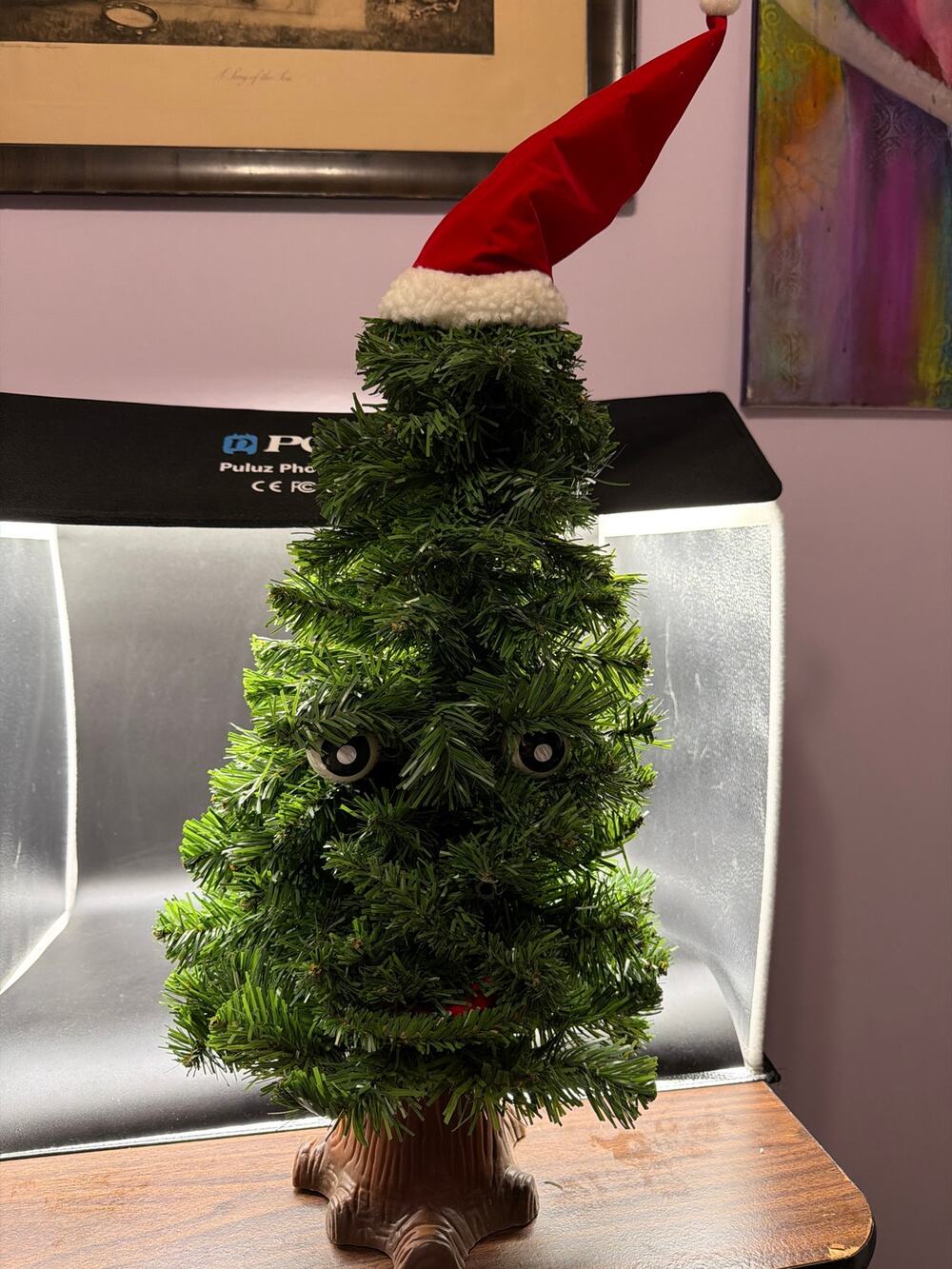 Vintage 1996 Gemmy Douglas Fir Talking Tree 24" Animated Singing WORKS Box Hat